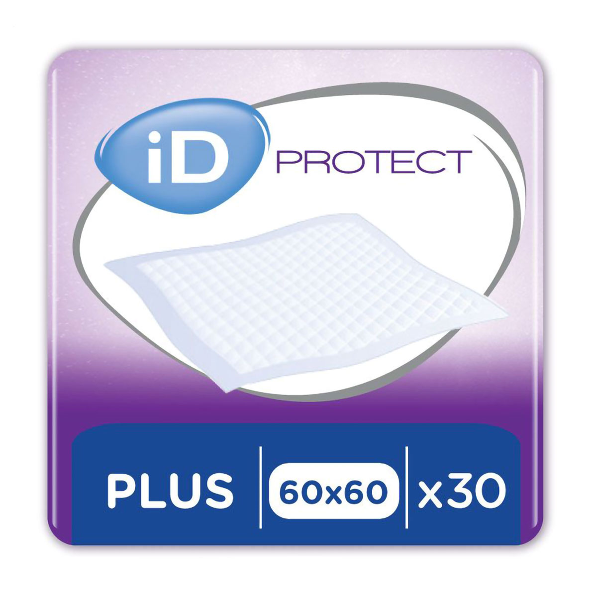 Пелюшки для дорослих гігієнічні одноразові ID Protect Plus, 60*60 см, 30 шт